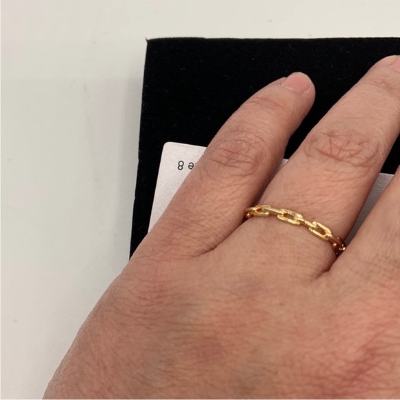 NWT BaubleBar Sugarfix Gold Link Chain Ring - Size 8 - Gold - Picture 7 of 8